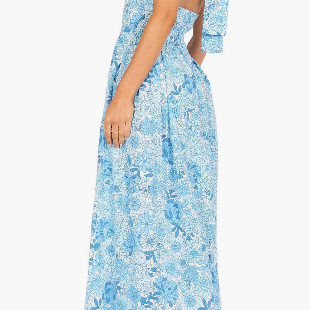 Petal & Pup Sky Blue Floral Backless Dress - Picture 4 of 4